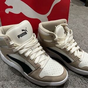 Puma Men's Sneakers - White, Black, and Tan